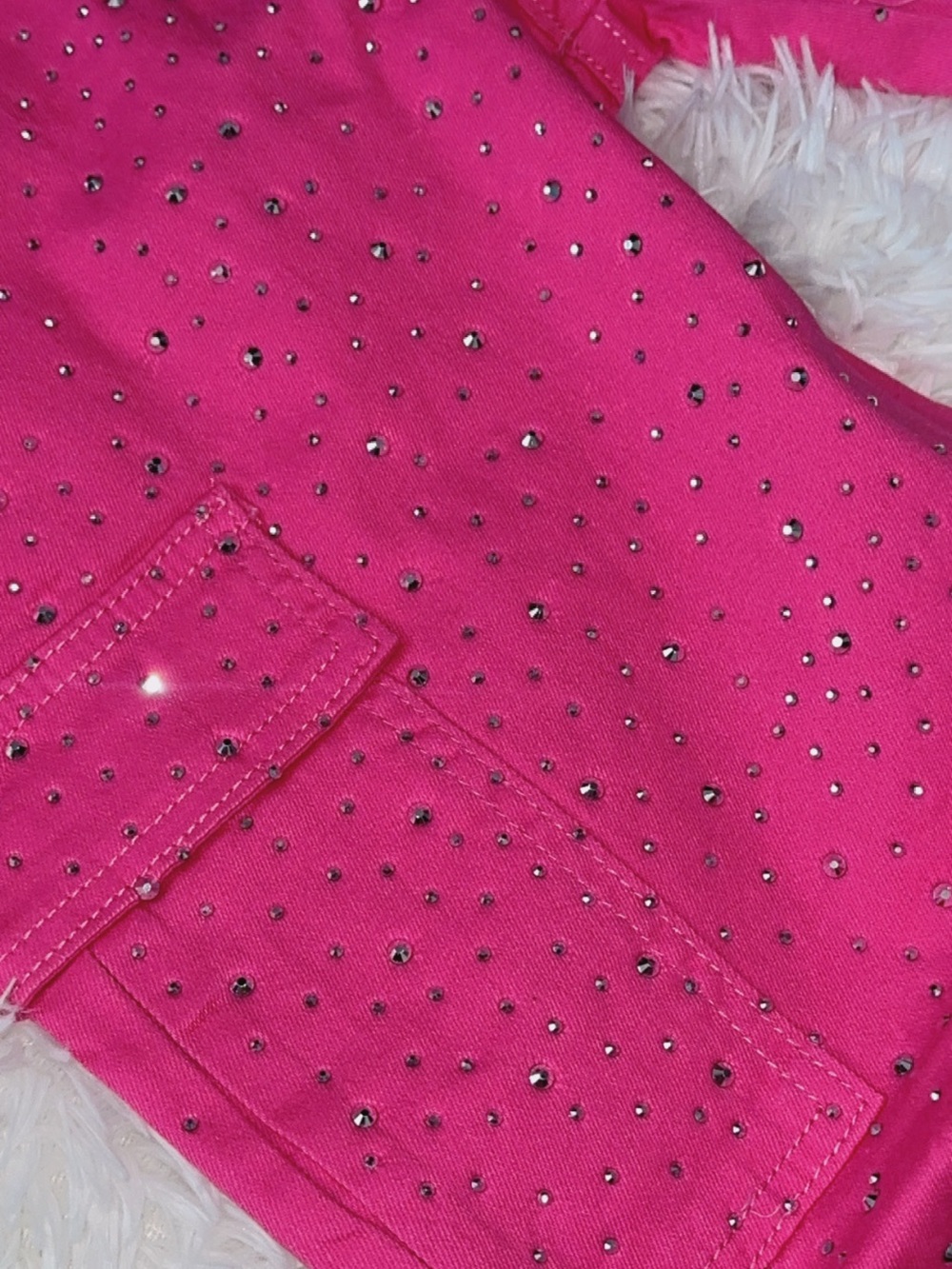 Hot pink Jeans With Rhinestones 💕 - Picture 4 of 6